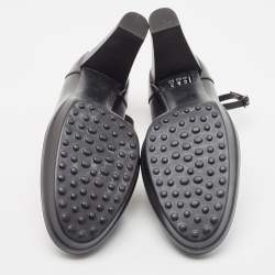 Pre Owned Tod's Black Leather Platform Ankle Strap Pumps Size 40