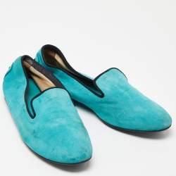 Tod's Green Suede Smoking Slippers Size 39.5