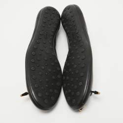 Pre Owned Tod's Black Leather Studded Ballet Flats Size 42