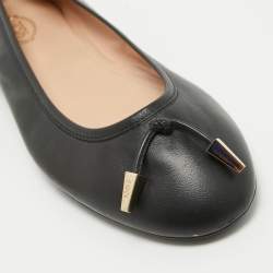 Pre Owned Tod's Black Leather Studded Ballet Flats Size 42