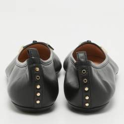 Pre Owned Tod's Black Leather Studded Ballet Flats Size 42