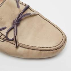 Tod's Grey Leather Slip On Loafers Size 38.5