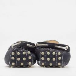 Tod's Navy Blue  Suede Bow Loafers Size 36