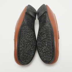 Pre Owned Tod's Brown Leather Slip On Loafers Size 37