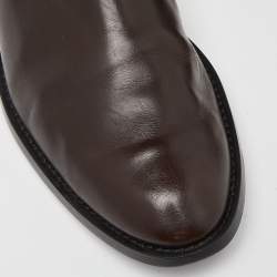 Tod's Brown Leather Slip On Ankle Boots Size 39