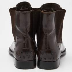 Tod's Brown Leather Slip On Ankle Boots Size 39