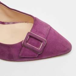 Tod's Purple Suede Buckle Pumps Size 40