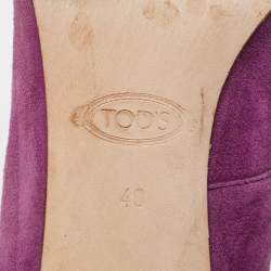 Tod's Purple Suede Buckle Pumps Size 40