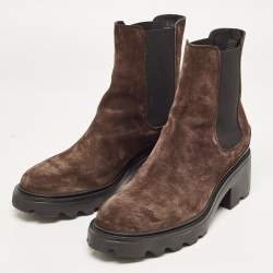 Pre Owned Tod's Brown Suede Ankle  Boots Size 41.5