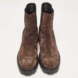 Pre Owned Tod's Brown Suede Ankle  Boots Size 41.5
