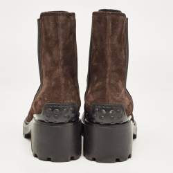 Pre Owned Tod's Brown Suede Ankle  Boots Size 41.5