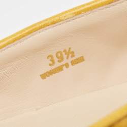 Pre Owned Tod's Yellow Quilted Leather Ballet Flats Size 39.5
