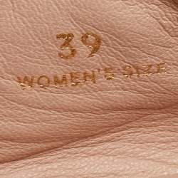 Pre Owned Tod's Off White Leather Studded Ballet Flats Size 39