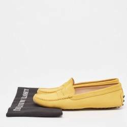 Tod's Yellow Suede Driving Loafers Size 39