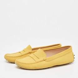 Tod's Yellow Suede Driving Loafers Size 39