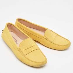 Tod's Yellow Suede Driving Loafers Size 39