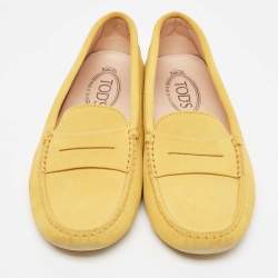 Tod's Yellow Suede Driving Loafers Size 39