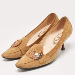 Tod's Brown Suede Bow Loafer Size 38.5