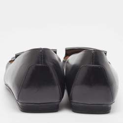 Pre Owned Tod's Black Leather Slip On Loafers Size 40.5