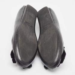 Pre Owned Tod's Black Leather Slip On Loafers Size 40.5