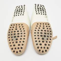 Tod's Brown/White Patent and Nubuck Slip On Loafers Size 37.5