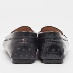 Tod's Black Patent Leather Tessal Fringe Detail Slip On Loafers Size 38.5