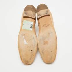 Tod's Beige Leather Chain Detail Ankle Boots Size 35.5