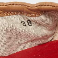 Pre Owned Tod's Brown Leather Scrunch Ballet Flats Size 38