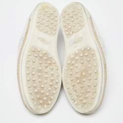 Tod's White Leather Espadrille Flat Size 38