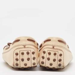 Pre Owned حذاء لوفرز تودز غومينو جلد بني فاتح مقاس 37