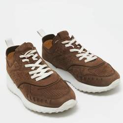 مملوكة مسبقًا Tod's Brown Suede Low Top Sneakers Size 38