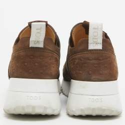 مملوكة مسبقًا Tod's Brown Suede Low Top Sneakers Size 38