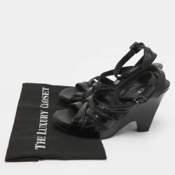 Tod's Black Patent Leather Strappy Platform Sandals Size 39