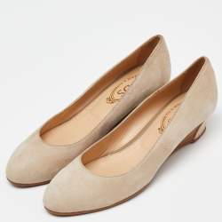 Tod's Beige Suede Wedge Pumps Size 36.5