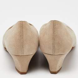 Tod's Beige Suede Wedge Pumps Size 36.5