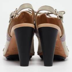 Tods Grey/Purple Suede and Leather Ankle Strap Sandals Size 37