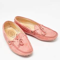 Tod's Pink Leather Slip On  Loafers  Size 36.5