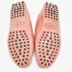Tod's Pink Leather Slip On  Loafers  Size 36.5