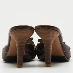 Tod's Brown Leather Bow Mules Size 40