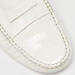 Tod's White Patent Leather Penny Slip On Loafers Size 38