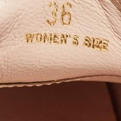 Pre Owned Tod's Pink Leather Double T Slip On Loafers Size 36