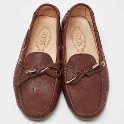 Tod's Brown Leather Gommino Slip On Loafers Size 39