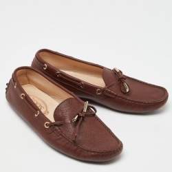 Tod's Brown Leather Gommino Slip On Loafers Size 39