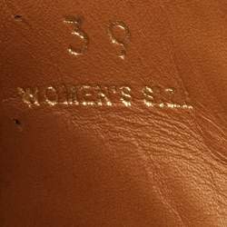 Pre Owned Tod's Sliver Leather Wedge Ankle Strap Sandals Size 39