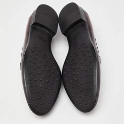 Pre Owned Tod's Brick Shiny Leather Slip On Loafers Size 38.5
