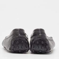مملوكة مسبقًا حذاء لوفرز تودز جلد أسود بتصميم ليزر مقاس 37