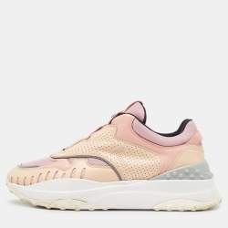 Pre Owned Tod's Multicolor Leather and Mesh Slip On Sneakers Size 40