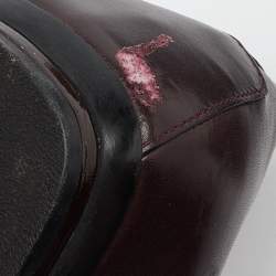 Tod's Burgundy Leather Fringe Detail Ballet Flats Size 38.5
