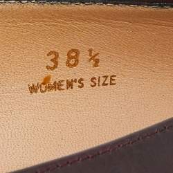 Tod's Burgundy Leather Fringe Detail Ballet Flats Size 38.5