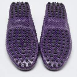 Pre Owned حذاء لوفرز تودز سليب أون بفيونكة جلد ثعبان بنفسجي مقاس 38
